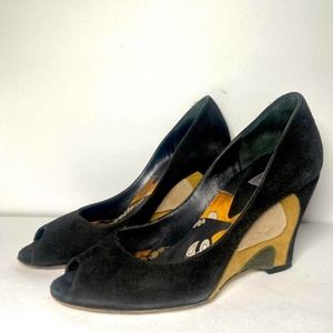 Emilio Pucci Abstract Psychedelic Wedges Size 35